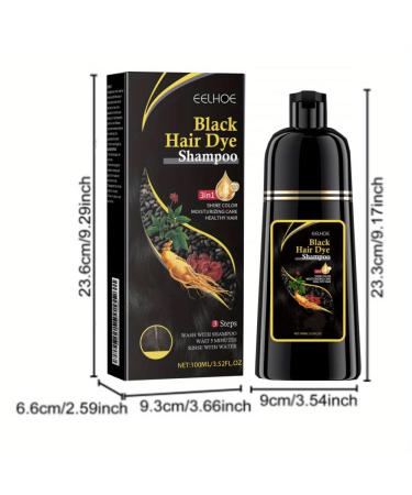 3 Pcs 3 in 1 Black Hair Dye Shampoo | Nourishing Semi-Permanent Gray Coverage for Men & Women | 100ml x 3 - International Shipping Available - Buy Online on GoSupps.com