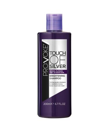 PROVOKE Touch Of Silver Brightening Purple Shampoo 200 ml Neutralises Yellow and Orange tones Formulated with Violet and Blue Pigments 200 ml (Pack of 1)