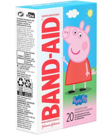 Band-Aid Brand Adhesive Bandages Peppa Pig - Self Adhesive Wound Care Skin Dressing - Assorted Sizes 20 Count - Buy Online on GoSupps.com