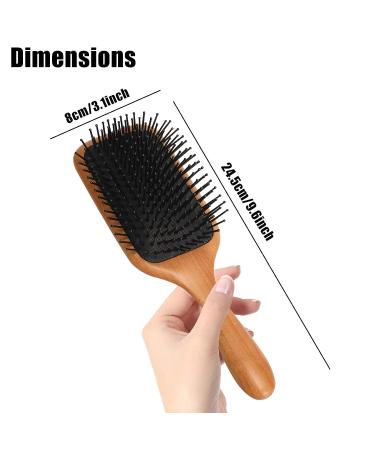 olelo Natural Wooden Paddle Hair Brush - Eco-Friendly Beech Scalp Massage Brush for Thick, Curly, Thin, Long, Short, Wet or Dry Hair - Square Black - Women, Men, Kids - 1 Count - Buy Online on GoSupps.com