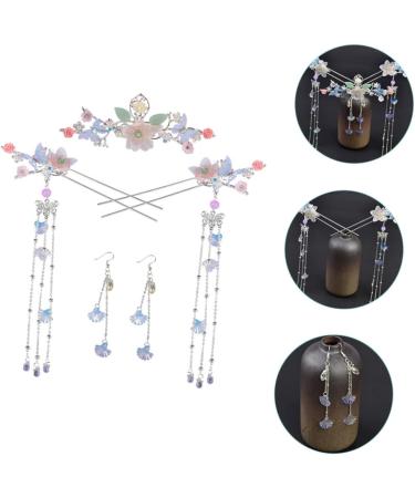 minkissy 1 Set Hairpin Hairpin Chinese Tassel Hair Sticks Woman Tassel Hairpin Chinese Hair Hanfu Hair Tassel Ornament Earrings for Women Hair Style Hair Fork Classical Decorate Miss Alloy - Buy Online on GoSupps.com