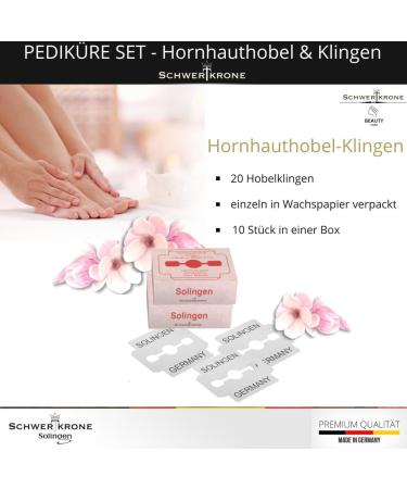 Schwertkrone Stainless Steel Callus Plane - 20 Replacement Blades | Premium Solingen Foot Care Tool - Buy Online on GoSupps.com