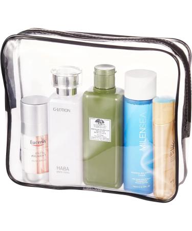 Travel-friendly 3-Piece Clear Makeup Bags Set - TSA Approved, Waterproof, Transparent PVC - Black - Buy Online on GoSupps.com