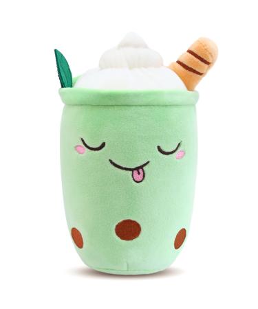 Guiffly Bubble Tea Plush Boba Plush Fluffy Stuffies Soft Toys Cuddle Pillow Cute Stuff Squish Mallow Plush Toy Fluffy Stuffies Boba Plushies Milk Tea Hugging Pillow Cuddle Cushion Green