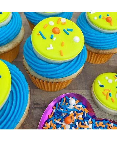 Fancy Orange and Blue Edible Sprinkles for Cake & Cupcake Decorating - Ice Cream Toppings - Foam Pit Safe - Buy Online on GoSupps.com