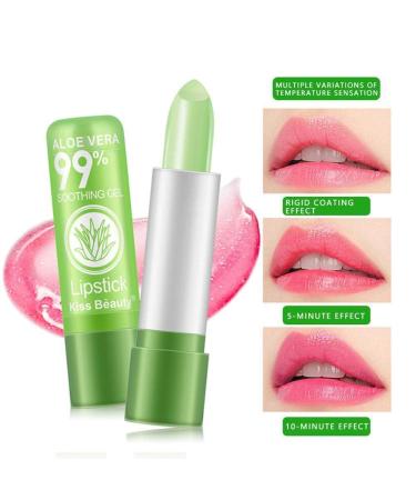 Aloe Vera Color Change Lipstick | Moisturizing & Durable Lip Balm | Calming Makeup Gloss for All Temperatures - Buy Online on GoSupps.com