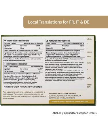 Wild Oregano Oil Softgels 60s - 80% Carvacrol, Low Thymol | Vegan Capsules - Buy Online on GoSupps.com