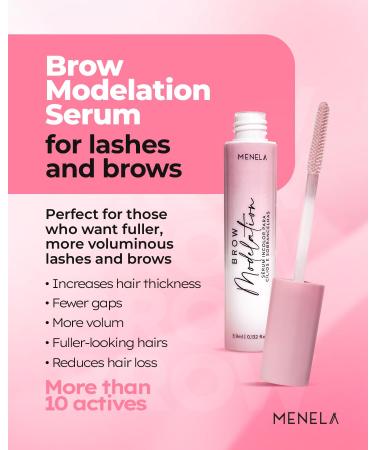 MENELA Eyebrow Growth Serum & Lash Serum: 2-in-1 Enhancer with 10 Botanical Actives (Biotin Aloe Witch Hazel Rosehip) Natural Formula for Fuller Stronger & Hydrated Brows-3.9ml (0.132 fl oz) - Buy Online on GoSupps.com