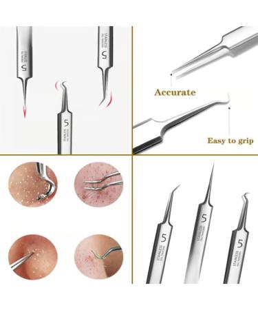 Usiveinborn Blackhead Remover Usiveinborn Tweezers Professional Stainless Steel Facial Blackhead Remover Tweezers Blackhead Tweezers Professional (8pcs) - Buy Online on GoSupps.com