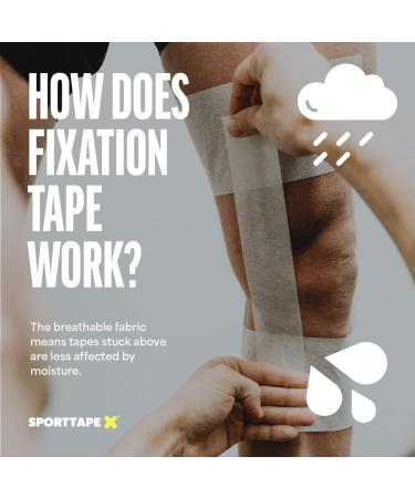SPORTTAPE Fixation Tape 10cm x 10m - Non-Woven Dressing Retention Tape - Strong Adhesive Fabric - 3 Rolls - Buy Online on GoSupps.com