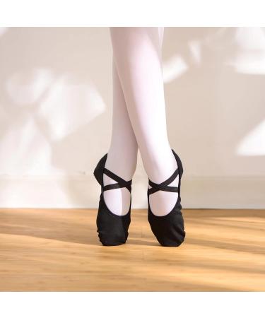 Shop Bothevin Ballet Shoes - Leather Sole & Lycra Training Slabs for Kids & Adults Sizes 23-44 EU Black - Buy Online on GoSupps.com