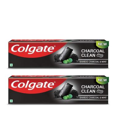Colgate Charcoal Clean Oral Care Toothpaste Bamboo Charcoal and Mint (Black Gel) 120g (Pack of 2)