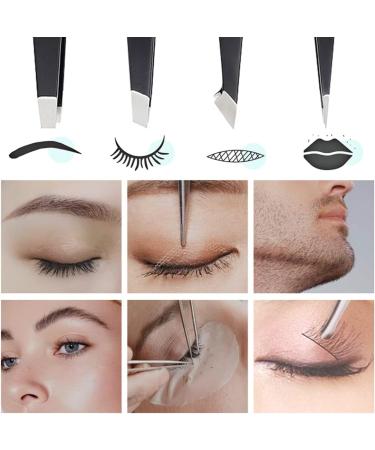 4 Pieces Professional Hair Removal Tweezers Women's Eyebrow Epilator Professional Eyebrow Tweezers Eyebrow Tweezers Eyebrows Beauty and Makeup - Buy Online on GoSupps.com