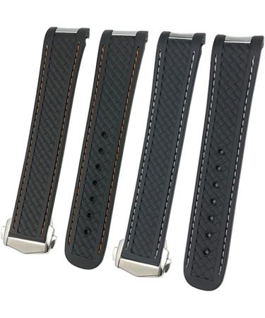 KKFAUSE Rubber Watch Bracelet for Omega Seamaster 300 Aqua Terra Speedmaster | 19mm & 20mm Black Orange Silicone Wrap - Buy Online on GoSupps.com