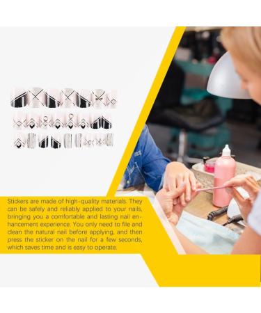 Dajidafu 1 Set No Glue Nails Medium Length Files Square Style Matte Stick Full Cover Art Decals Beauty Tool DIY Decorations Five - Buy Online on GoSupps.com