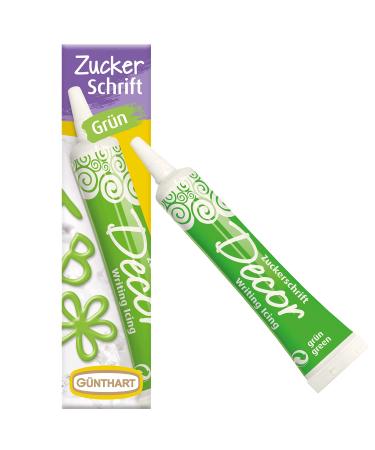 G nthart Backdecor 25 gr sugar script green for any desserts in green color made of sugar for beautiful lettering and pattern 1 Pack (25 gr)