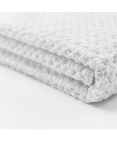 ONSEN Waffle Weave 100% Supima Cotton Bath Towel Set - Soft & Durable White Towels - Buy Online on GoSupps.com
