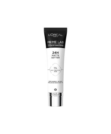 L'Or al Paris - Long-lasting Mattifying Foundation - 24H Makeup Setting - 1% LHA & Salicylic Acid Formula - All Skin Types & Skin Tone - Prime Lab Matte Setter - 30 ml