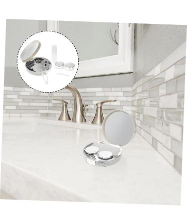 KOMBIUDA Travel Container - Portable Contact Lens Case with Mirror & Film Stylish Silver Lens Care Box (7.2x7.2cm) for International Shipping - Buy Online on GoSupps.com