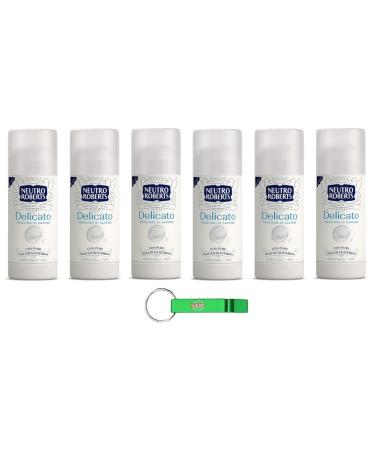Neutro Roberts Delicato Extra Protezione Lot de 6 d odorants en stick avec parfum savon 0 % sels d'aluminium 0 % de taches 40 ml + porte-cl s Beni Culinari