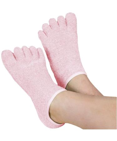 Moisturizing Gel Heel Socks | Perfect Gift for Healing Dry Cracked Heels and Feet | Infused with Aromatherapy Blend of Lavender and Jojoba Oil | 1 Pair PINK