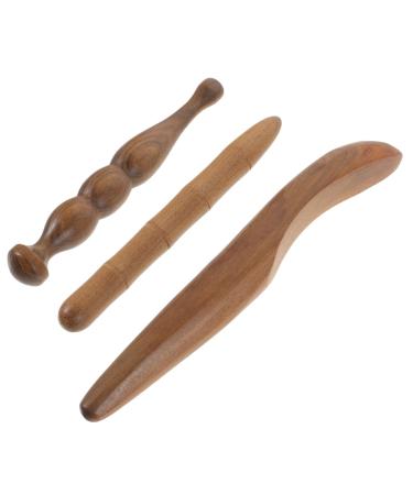 Villcase hand tool 3 pieces manual massage tools roller massage device Hand massager massage device acupuncture massage device wooden massage roller massage tab Half footwood hand tools