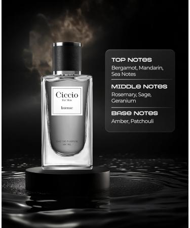 Cic-cio Intense Eau De Liquid Per-fume For Men With Bergamot Mandarin Rosemary Sage And Amber|Premium Long Lasting Woody Aquatic Fragrance Scent|Perfect Perfume For Summer (Pack Of 2) 100Ml Each - Buy Online on GoSupps.com