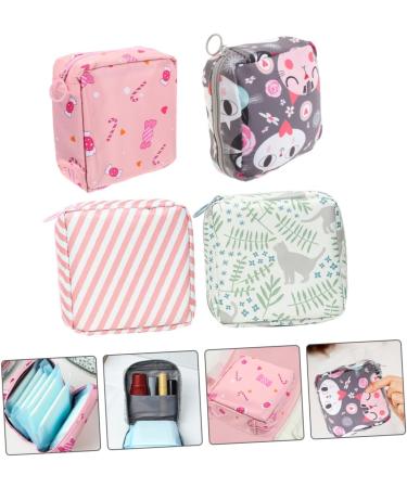 Healifty 4pcs Sanitary Napkin Storage Bag Set - Travel Organizer & Coin Purse for Menstruation, Large Capacity Period Bag - Cute Womens Matching Sets - Buy Online on GoSupps.com