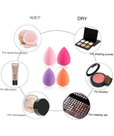 4Pcs Makeup Sponges Water Drops Beauty Makeup Blender Blending Cosmetics Form Sponge Buds Egg-Shaped Set for Concealer Contouring Powder - Buy Online on GoSupps.com