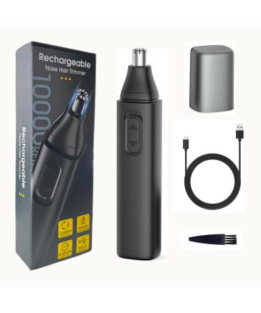 Nose and Ear Hair Trimmer for Men USB Rechargeable Clippers Best Rated Painless & No Pulling with Powerful Motor & Dual-Edge Blades for Nose Eyebrow Facial Cutting Waterproof & Portable