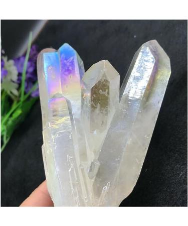 50-60g Natural White Angel Aura Crystal Cluster Electroplating Titanium Coating Quartz Cluster Stone Gifts ZJGIDTEM - Buy Online on GoSupps.com
