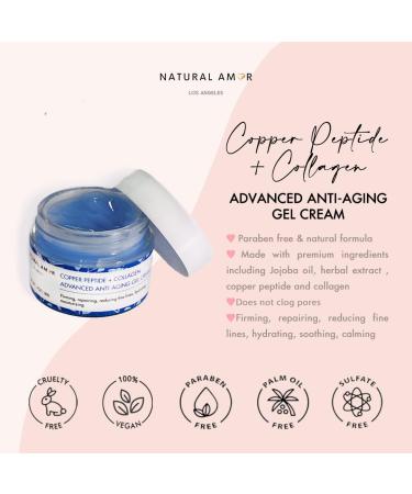 Natural Amor Copper Peptide Face Gel Moisturizer - Anti-Aging Collagen Cream for Rapid Firming & Wrinkle Reduction | 1.7 oz - Buy Online on GoSupps.com