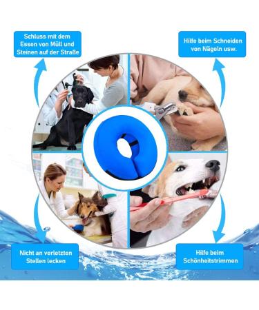 Buy Supet Inflatable Dog Protective Collar | Adjustable Comfortable & Safe | M Size (22.9-33.0 cm) - Blue | International Shipping Available - Buy Online on GoSupps.com