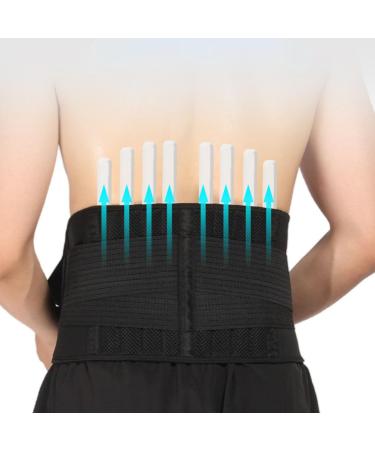 Men's back ribbon back support waist support belts of lower lumbar vertebrae decompression belts to relieve abdominal pain sport body shaper belt (color: black size: m/medium) m/medium black