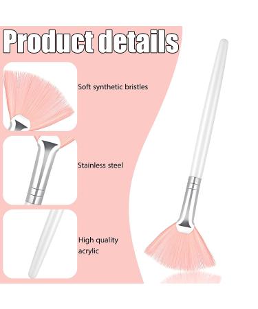 14-Piece Soft Fan Brushes Set for Makeup Application - Facial & Cosmetic Applicator Tools in Pink, White, and Brown - Buy Online on GoSupps.com