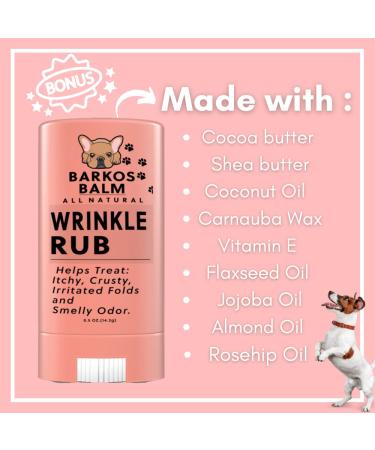 Wrinkle Wipes + Balm for Bulldogs, French Bulldogs, Pugs, English Bulldogs | Cleans & Soothes Wrinkles, Tear Stains, Tail Pockets & Paws | Anti-Itch Formula | 100 Soft Cotton Pads - Buy Online on GoSupps.com