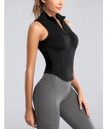 Flygo Women's Sleeveless Yoga Active Jacket Vest - Black Small - Buy Online on GoSupps.com