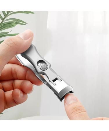 Anti Splash Nail Clippers Nail Clippers with Catcher Wide Jaw Opening Anti Splash Nail Clippers Stainless Steel Nail Cutter with Sharp Curved Cutter and Storage Box - Buy Online on GoSupps.com
