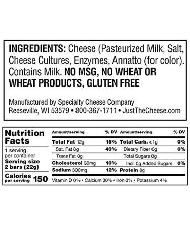 Just the Cheese Bars - Low Carb Keto Snack, High Protein & Gluten Free Aged Cheddar (10 Pack) - Buy Online on GoSupps.com