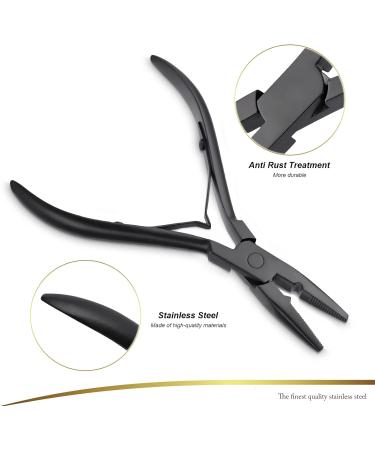 GlamorDove Hair Extension Pliers Kit Microlink Pliers for Extensions Oxford Cloth Bag Hair Extension Beading Tool Hair Loop Tool Micro Beads Opener Pliers Black - Buy Online on GoSupps.com