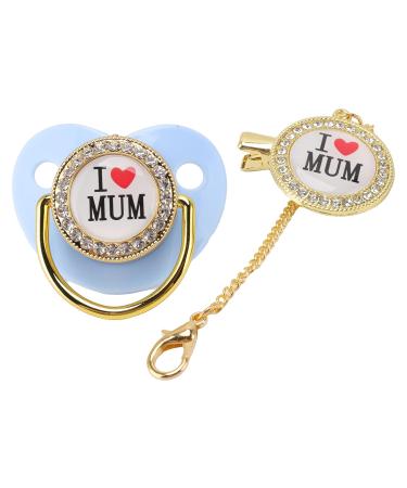 Baby Pacifier for 6-18 Months | BPA-Free Silicone Bling Pacifier with Clip - Blue - Buy Online on GoSupps.com