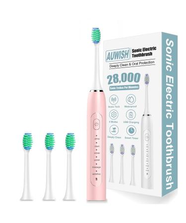 Sonic Electric Toothbrush for Kids and Sensitive Teeth Adult  Gentle Brushing Electric Toothbrush with 4 Medium Brush Heads  45 Days Use Fast Charge Rechargeable Electric Toothbrushes for Girl and Boy