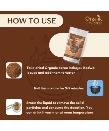 Organic Spree Indrajau Kadwa 200gm (7.05oz) Holarrhena Pubescens Pure and Natural Kutaja - Buy Online on GoSupps.com