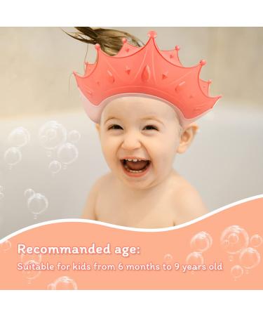 2PCS Crown Baby Shower Cap - Adjustable Bath Shield Visor for Kids - Red+Yellow - Buy Online on GoSupps.com