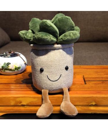 OUKEYI 9.8 inch Succulents Plush Toy Flower Pot | Stuffed Plushie Pillow Decoration | Cute Soft Plants Throw Pillow - Khaki | Christmas Birthday Gift - Buy Online on GoSupps.com