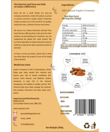 Pure Ceylon Cinnamon Powder 200g - Buy Online on GoSupps.com