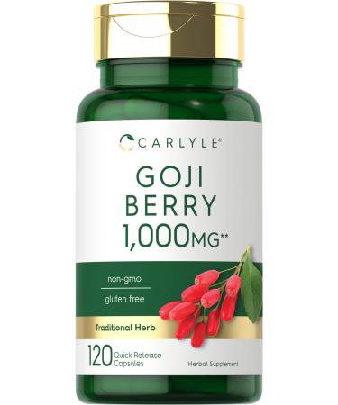 Carlyle Goji Berry 1000mg | 120 Capsules | Concentrated Extract from Wolfberry Plant | Non-GMO  Gluten Free