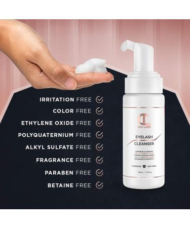 Lash Shampoo Foaming Cleanser (50ml) | Gentle Wash for Eyelash Extensions | Paraben & Sulfate Free | Eyelid & Makeup Remover - Buy Online on GoSupps.com