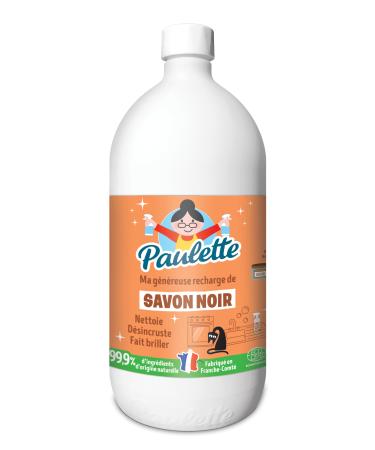 Paulette - Ecocert Ultra-Degreaser Household Multi-Surface Black Soap - Made in France - 1 L