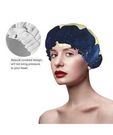 Halloween Moon Pumpkin Printed Shower Cap - Waterproof, Fits All Head Sizes and Hair Textures - Buy Online on GoSupps.com